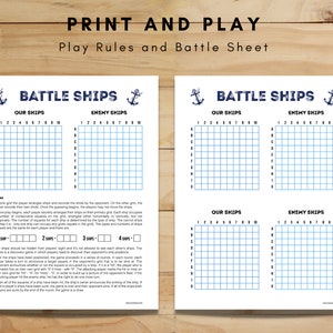 Printable Pencil and Paper Games Bundle Include Battleship Game, Tic ...