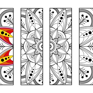 PDF Digital Download Mandala Coloring Bookmarks, Mandala Coloring Page, Coloring Sheets Adults, Bookmarks to Color Print and Color Bookmarks
