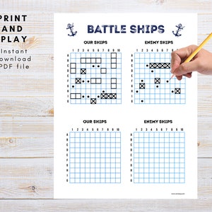 Printable Pencil and Paper Games Bundle Include Battleship Game, Tic ...