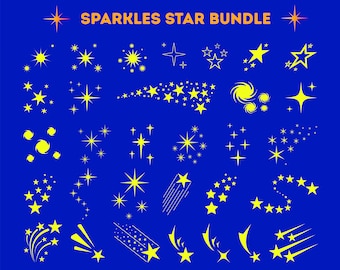Funkelsterne svg-bundle, Sparkle Stars svg, Sparkle Clipart, Sparkle Stars Bundle svg, Stern funkeln svg, Magic Sparkle svg