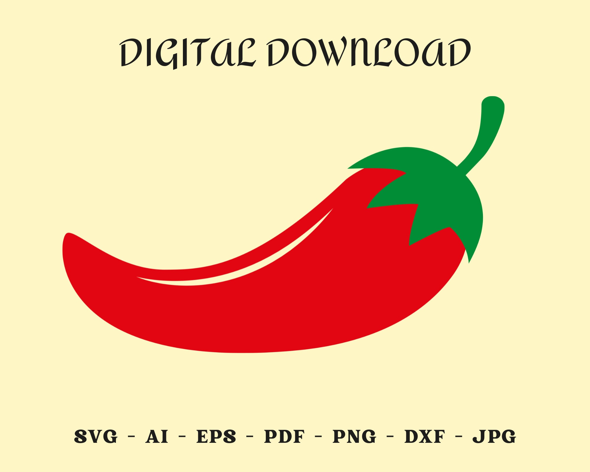 Chili Pepper SVG Files, Red Pepper SVG Cut Files, Hot Pepper Vector