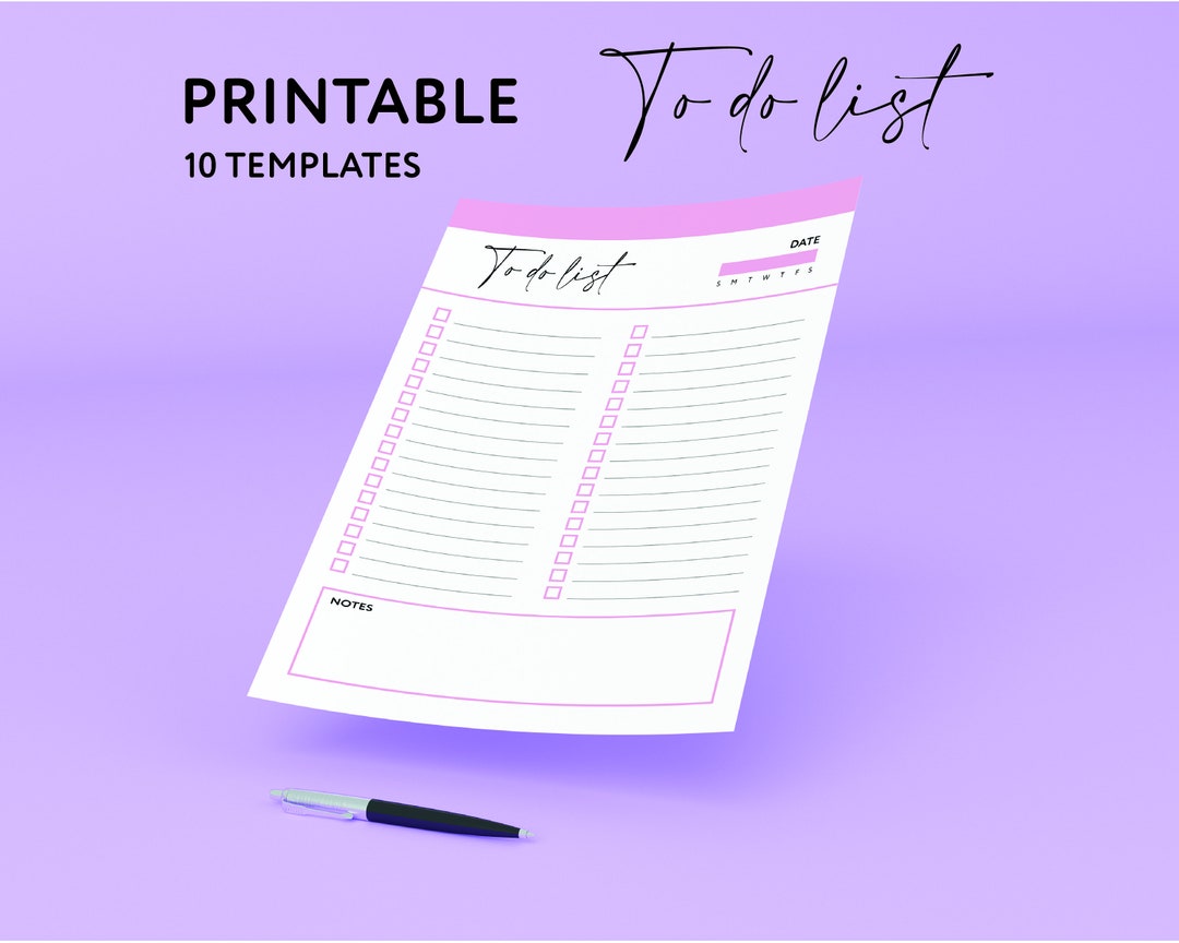 Printable to do list instant download print at home planner pages to do
