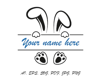 Easter Bunny SVG file, Easter Svg, Cute Bunny Svg, Cut Files, Cricut, Png, Split Bunny Svg, Easter bunny Eps digital file