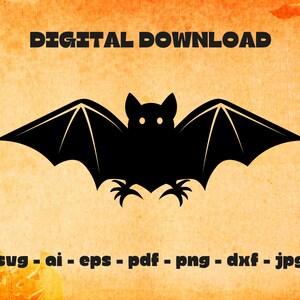 Bat SVG Cut File, Halloween Bat, Bat Clipart, Bat Cricut, Vampire, Intricate Bat Outline SVG File, Instant Digital File for Printing