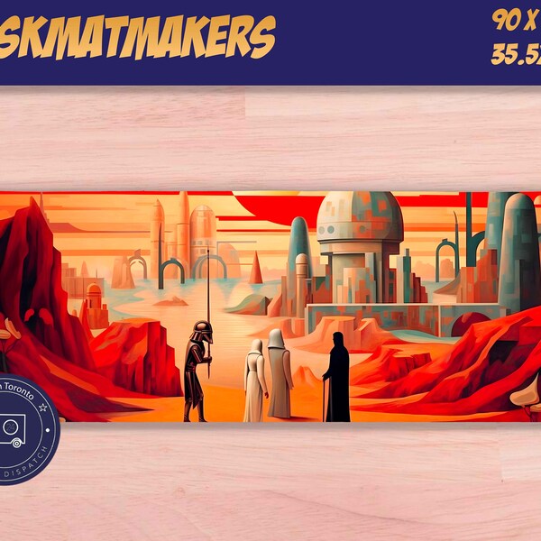 Star Wars Impressionism Style Desk Mat, Star Wars Inspired Mousepad, Red Planet, Modern Art, Office and Gaming Decoration