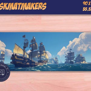 Episches Piratenschiff Mousepad – Nautische Ozean-Schlacht, Schreibtischunterlage für Gamer & Seefahrer, Geschenk Seefahrer, Hochseeabenteuer