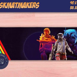 Tapis de bureau Arc Raiders – Tapis de souris de tir de science-fiction, sous-vêtement d&#39;art de jeu futuriste, design néon Space Warrior pour les joueurs