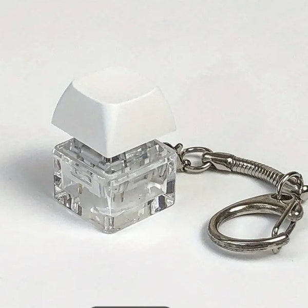 White Keyboard Fidget Keychain Accessory