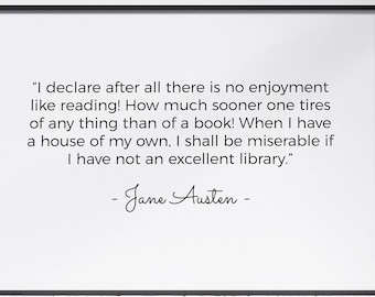 Jane Austen Quote Poster: Literary Wall Art Print