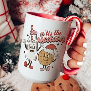 Tis the Season Christmas Hot Cocoa Mug 15oz/ Christmas Coffee Mug, Secret Santa Gift, Large Coffee Cup, Hot Cocoa Mug, Fun Xmas Gift