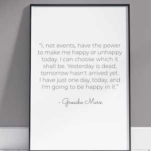 Groucho Marx Quote Poster, Reading Poster, Literary Quote Print,  I Not Events Poster, Wise Typography Print,Office decor, Carpe-diem Poster