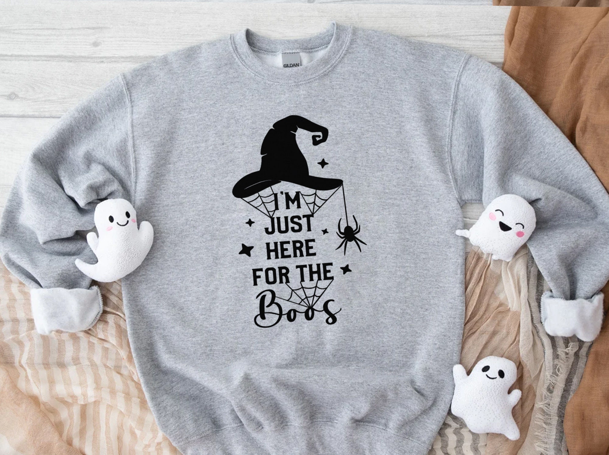 Discover Halloween Sweatshirt / Here For The Boos, Halloween Spooky Shirt, Funny Witch Shirt, Halloween Shirts, Halloween Party