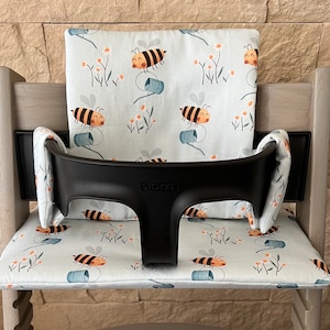 Handmade seat cushion set for the Stokke Tripp Trapp - Sumsebiene watercolor