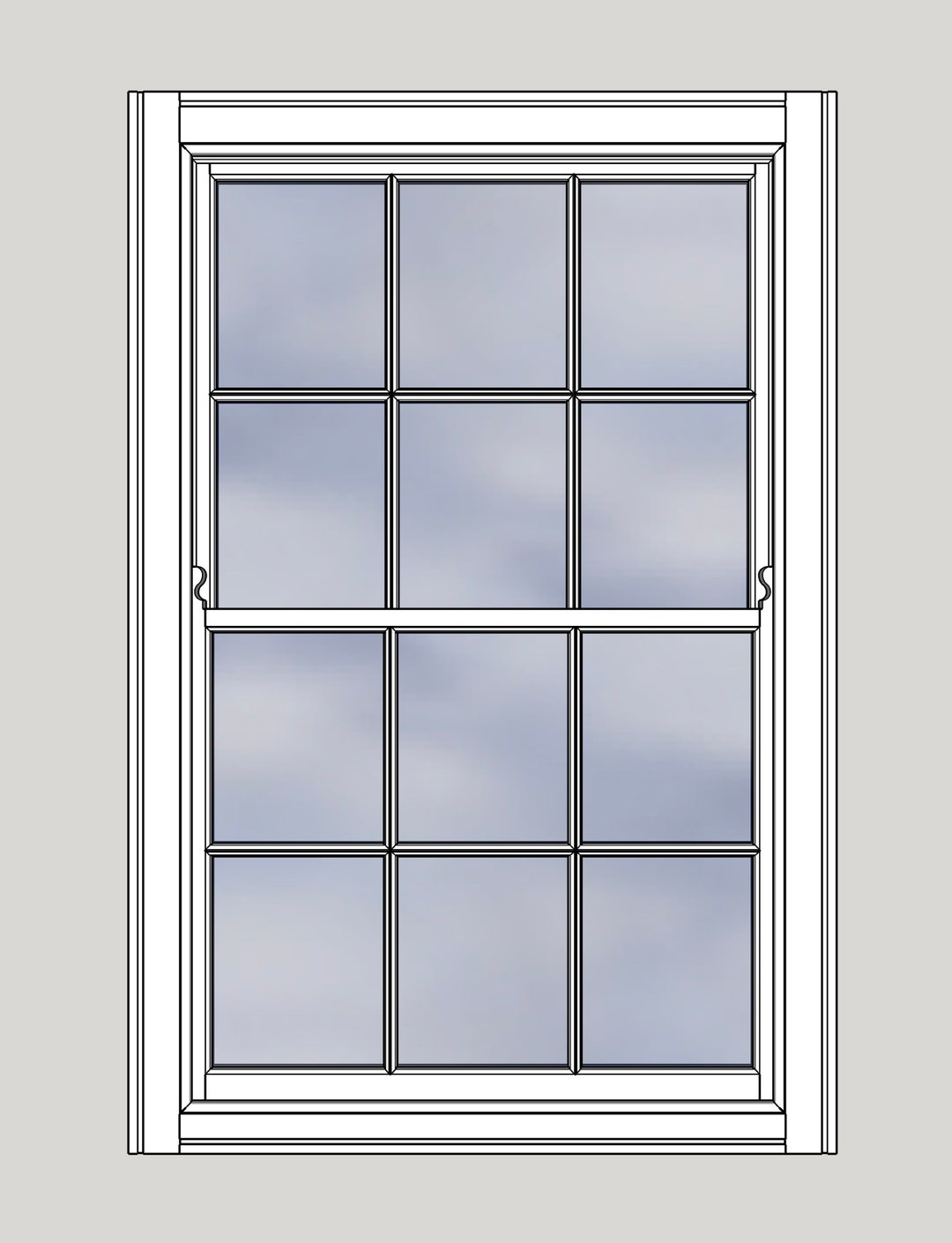 PDF File Download of Bradshaw Joinery Sash Window Drrawing. Sketchup Model of the Box Sash