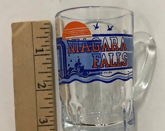 Vintage Niagara Falls Canada Souvenir 3 oz Glass -  Mini Stein Made in France