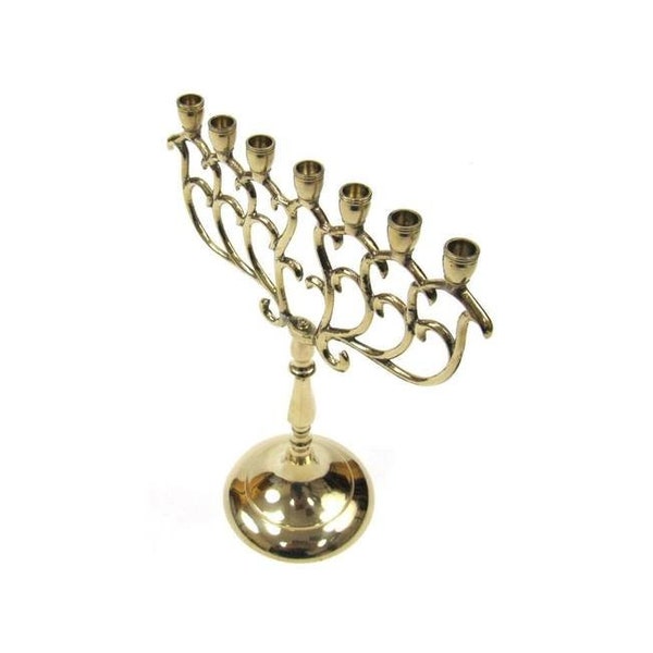 Solid Brass 7-Branch Jerusalem Temple Menorah