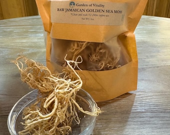 Raw Jamaican Gold Sea Moss – Ocean Grown, 3 oz