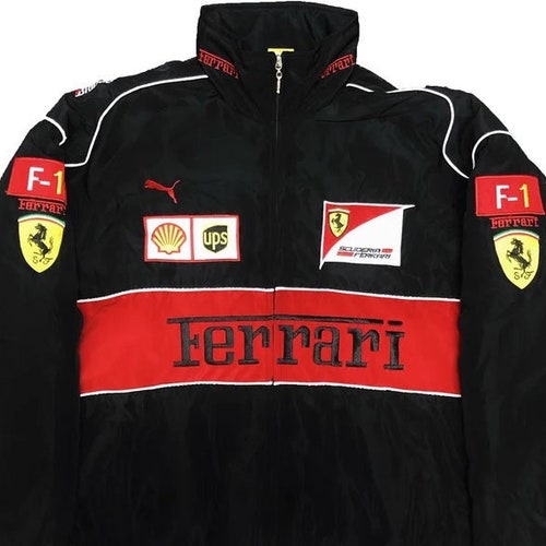 Rare Vintage Black White and Red Ferrari Racing/bomber Jacket - Etsy