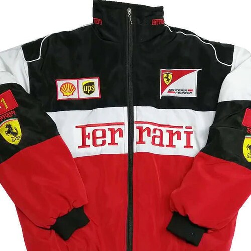 Ferrari Jacket Vintage Style Black & Red Formula 1 Racing RARE - Etsy