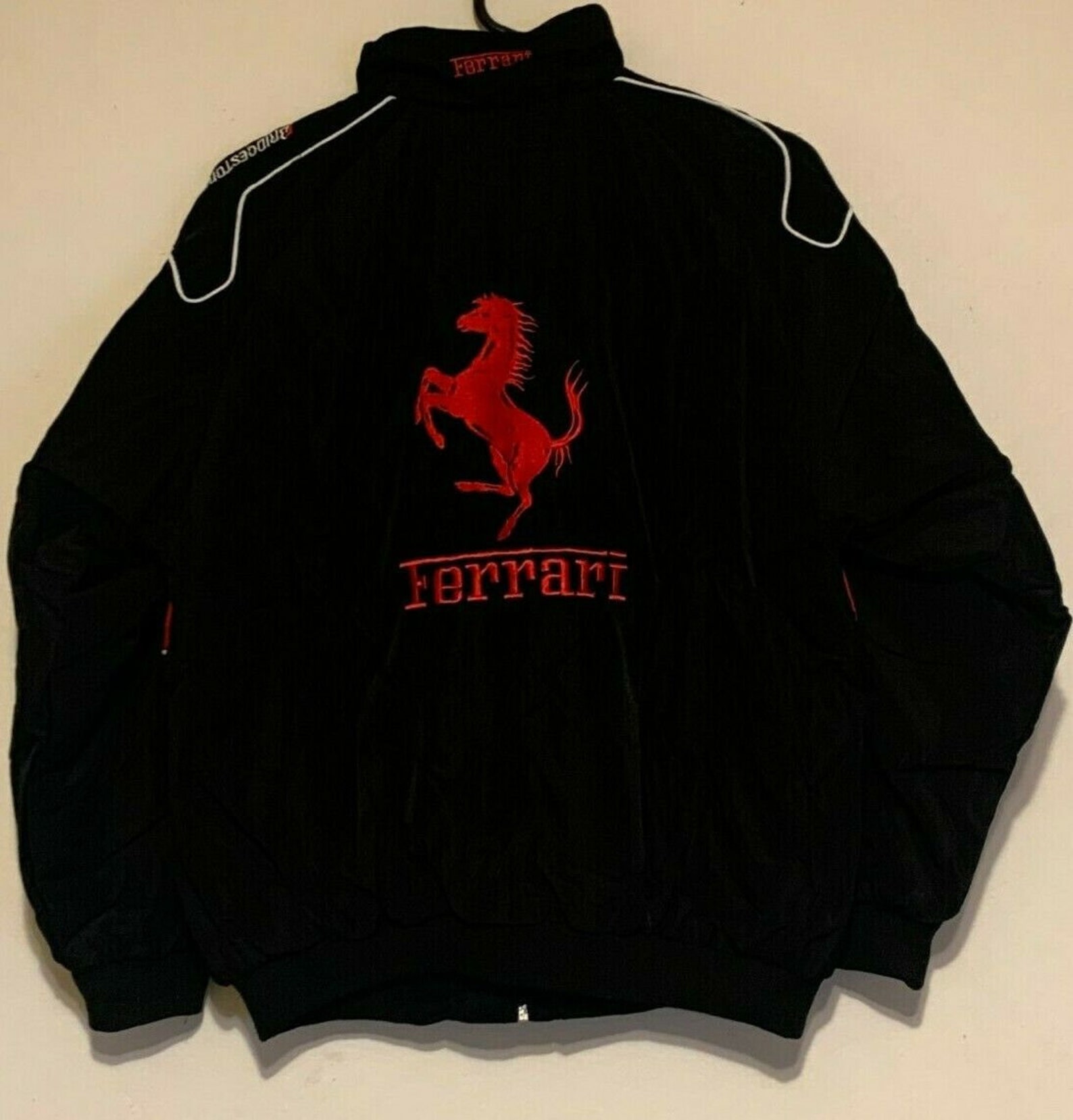 Veste Ferrari style vintage Noir & Rouge Formule 1 Racing RARE Etsy