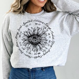 Christian Crew neck Christian Clothing Faith Sweatshirt Scripture Sweatshirt Religious Sweatshirt Trendy Sweater Bible Verse Sweater