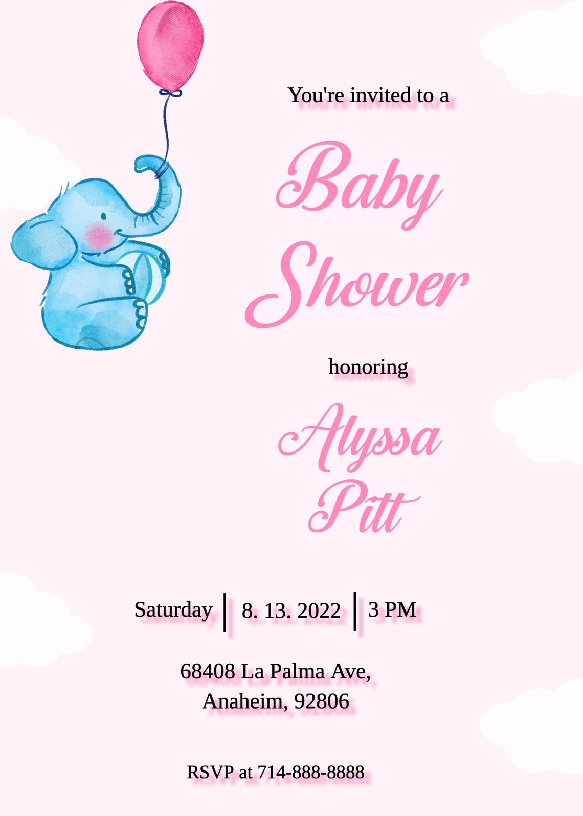 Editable Baby Shower Invitation Template Printable Baby Etsy