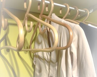 Elegant Adult Rattan Clothes Hanger | Sustainable Wardrobe Organizer | Eco-Friendly Closet | Bentwood