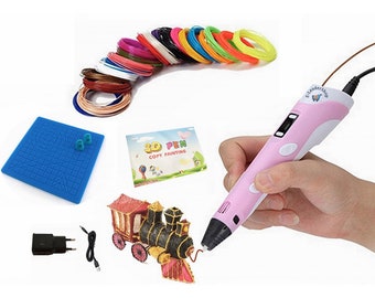 Coffret stylo 3d enfant Rose -kit 3d pen- loisir créatif adulte&enfant - activité manuelle enfants 6 7 8 9 10 ans, cadeau Noel anniversaire