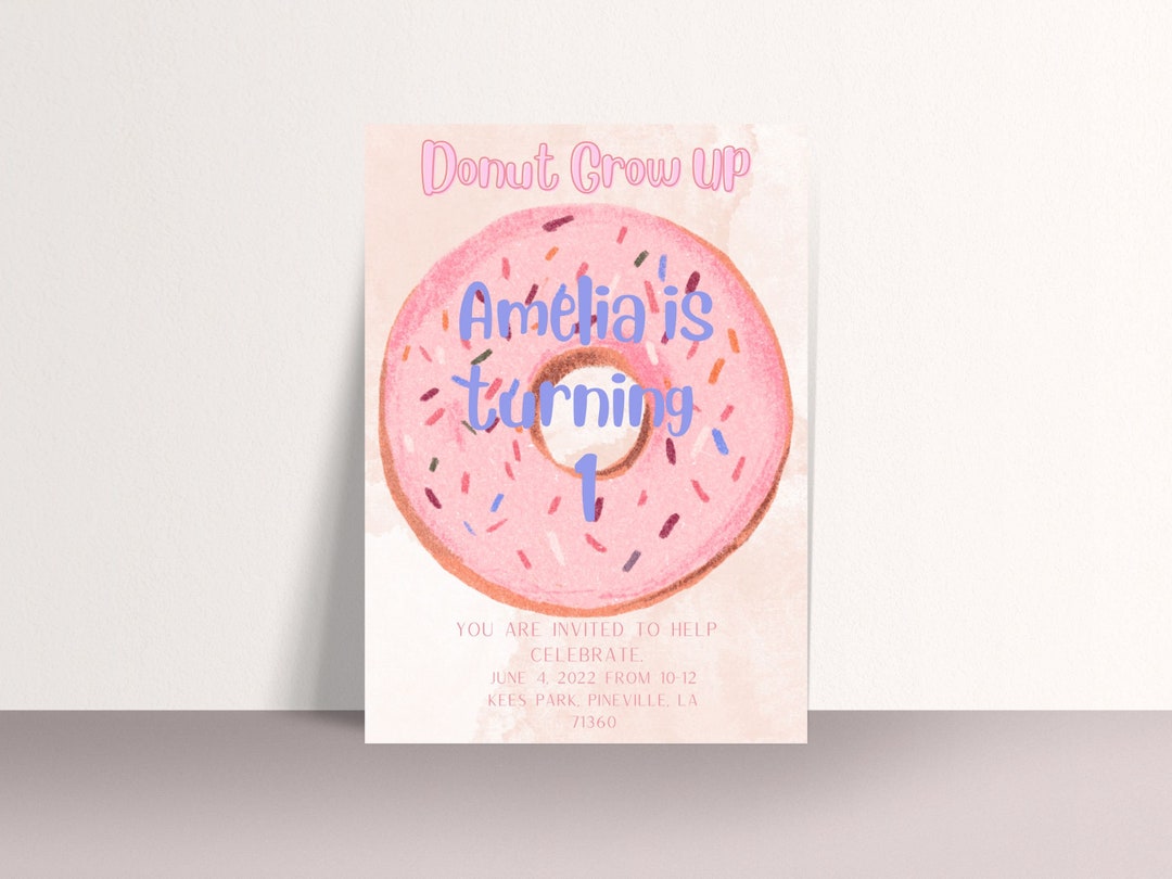 Donut Invitation, Donut Party, Printable Invitation, Editable ...