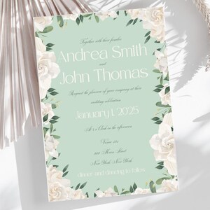 Sage Green Wedding Invitation