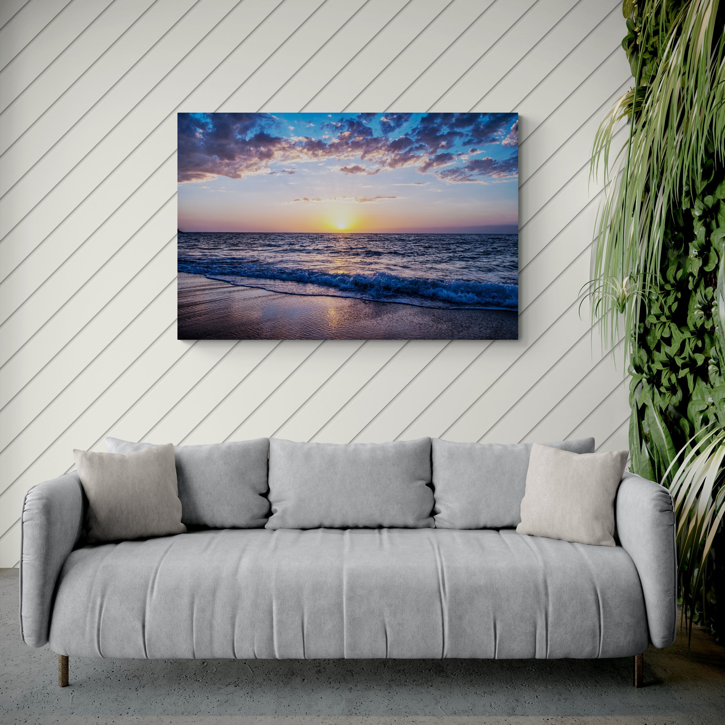 Beach Sunset Wall Art Beach Sunset Wall Art Beach Sunset Canvas Print ...