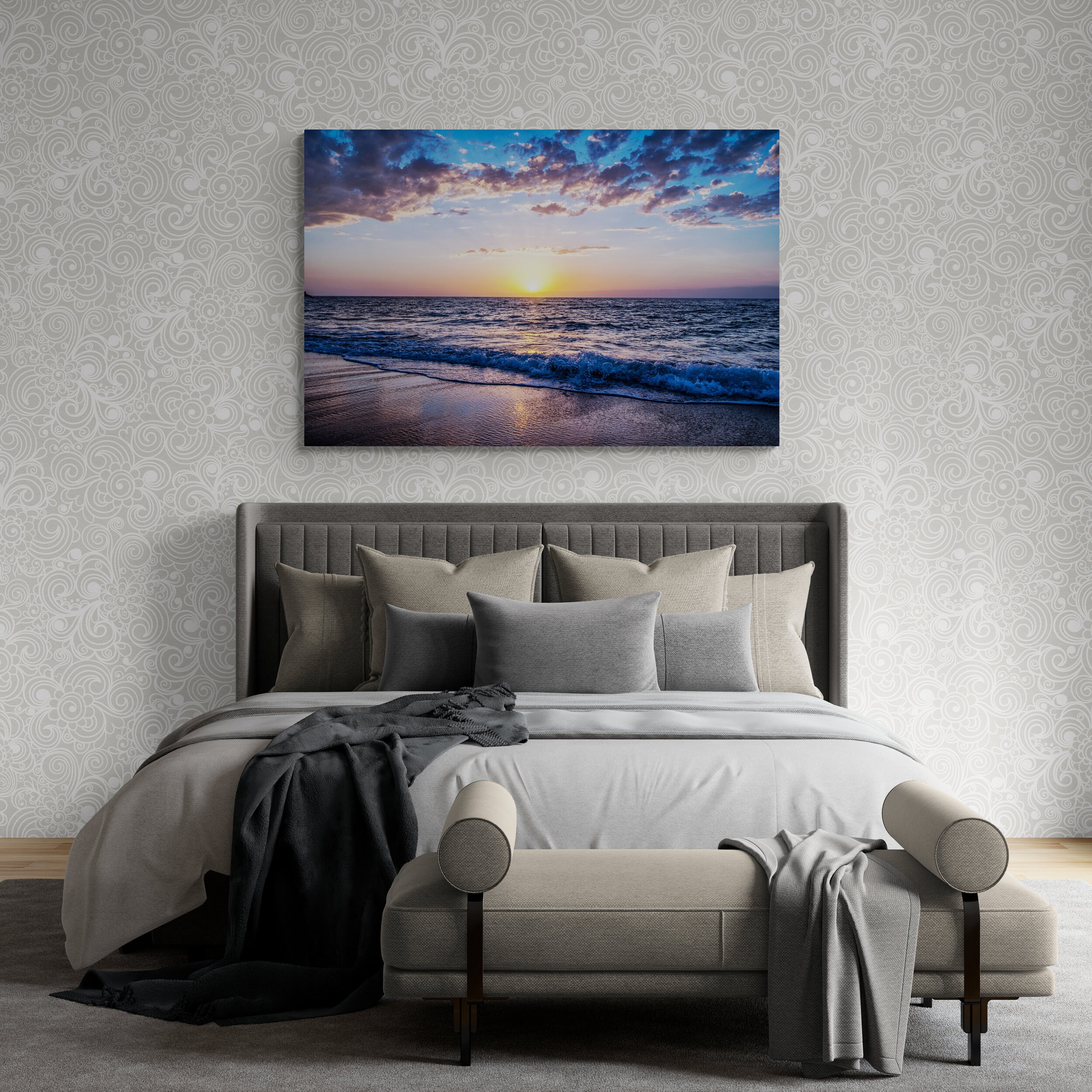 Beach Sunset Wall Art Beach Sunset Wall Art Beach Sunset Canvas Print ...