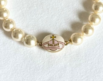 Vivienne Westwood light pink magnet orb pearl bracelet Gift for her