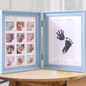Cornice ricordo del primo anno del bambino – Espositore fotografico per pietre miliari da 0 a 12 mesi per ricordi e regali di crescita infantile