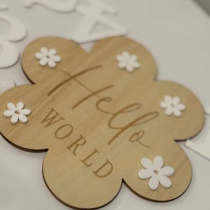Cartes d'étape en bois pour bébés - Ensemble d'accessoires photo floraux mensuels pour bébé et de souvenirs pour la photographie de nouveau-né et de souvenirs d'anniversaire