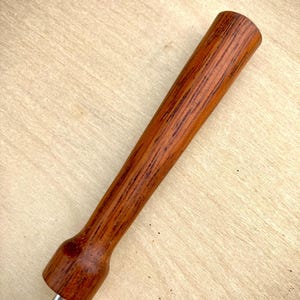 Handmade Exotic Wood Potholder Loom Hook - Stainless Steel, Texas Crafted A- Merbau