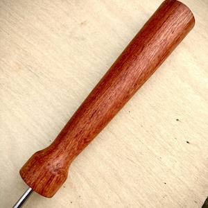 Handmade Exotic Wood Potholder Loom Hook - Stainless Steel, Texas Crafted B- Bubinga