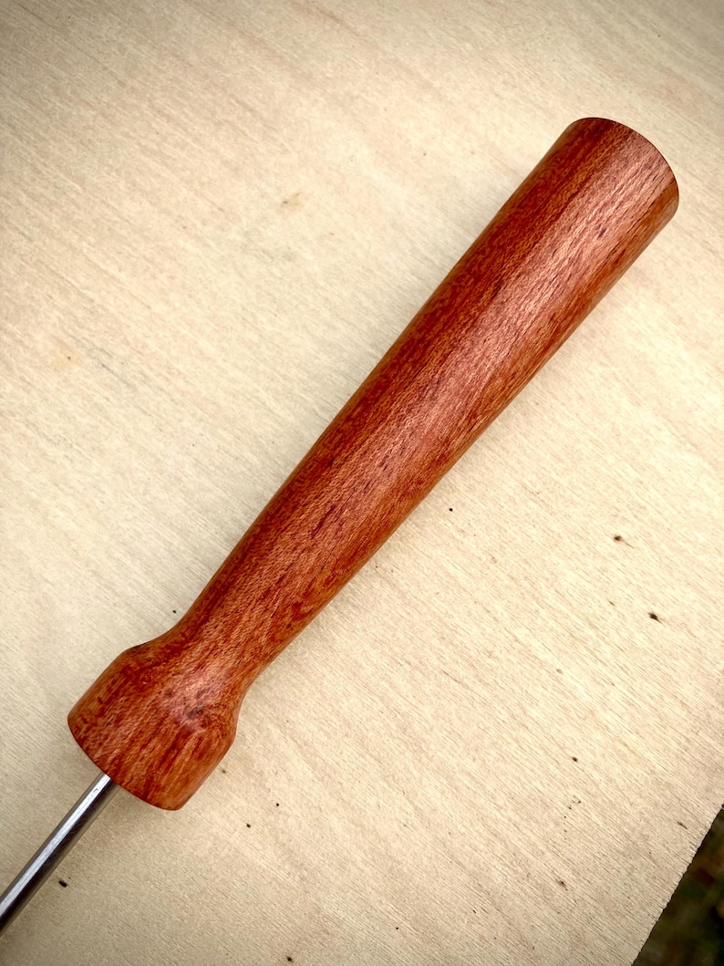 Handmade Exotic Wood Potholder Loom Hook - Stainless Steel, Texas Crafted B- Bubinga