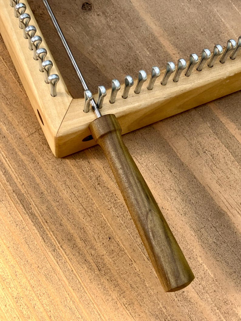 Handmade Exotic Wood Potholder Loom Hook - Stainless Steel, Texas Crafted bild 2