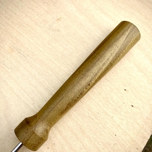 Handmade Exotic Wood Potholder Loom Hook - Stainless Steel, Texas Crafted G- Poplar (dark)