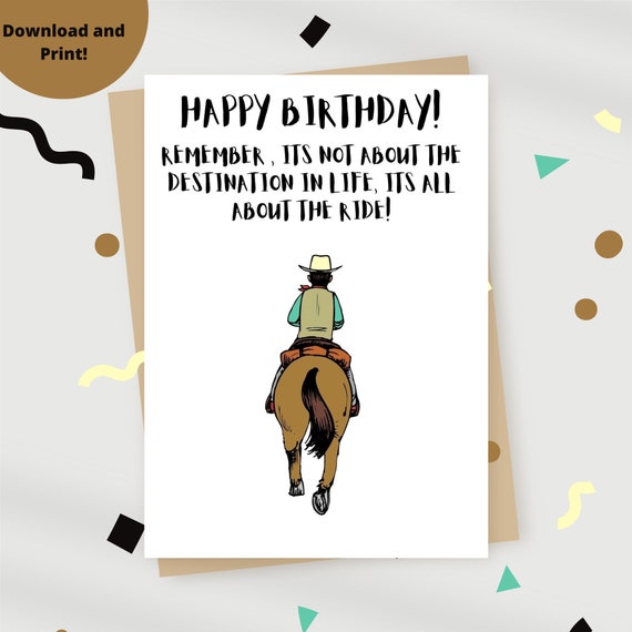Cowboy Birthday Card Cowboy Card Cowboy Birthday Etsy