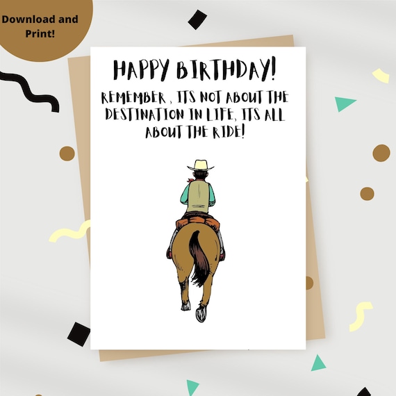 Cowboy Birthday Card Cowboy Card Cowboy Birthday Etsy