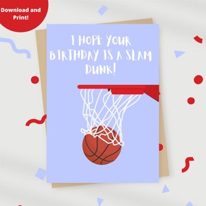 carte d'anniversaire de basket-ball, carte de basket-ball