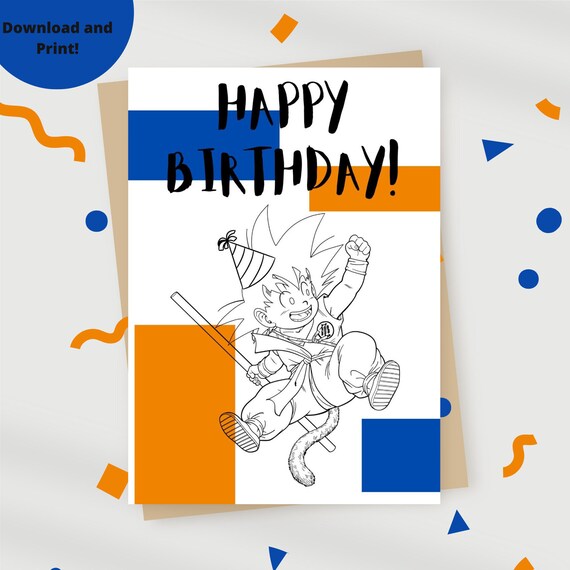 DBZ Birthday Card, DBZ Card, Dbz Cards - Etsy