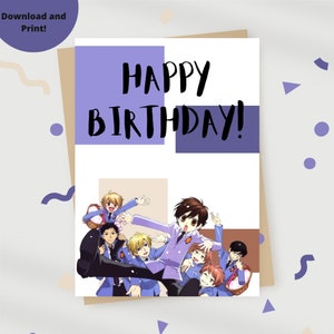 Ouran High School Host Club Birthday Card , ouran high school host club , ouran host club , ouran , ouran high , ouran host club