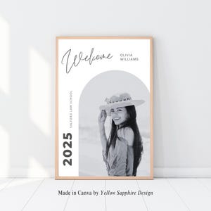 Graduation Party Welcome Sign Template, Modern Minimalist Graduation Welcome, Photo Graduation Welcome Poster, Editable Template Download