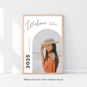 Graduation Party Welcome Sign Template, Modern Minimalist Graduation Welcome, Photo Graduation Welcome Poster, Editable Template Download