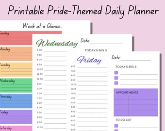 Pride Month Planner - Pride Month Printable - Pride Daily Planner - Pride Month 2022