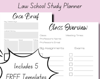 Law School Planner - Law Student Planner - Academic Planner - ADHD Planner