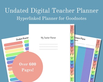 Digital Teacher Planner - Undated Teacher Planner for Goodnotes - 2022-2023 Teacher Planner, Digital Lesson Planner, School Year Planner